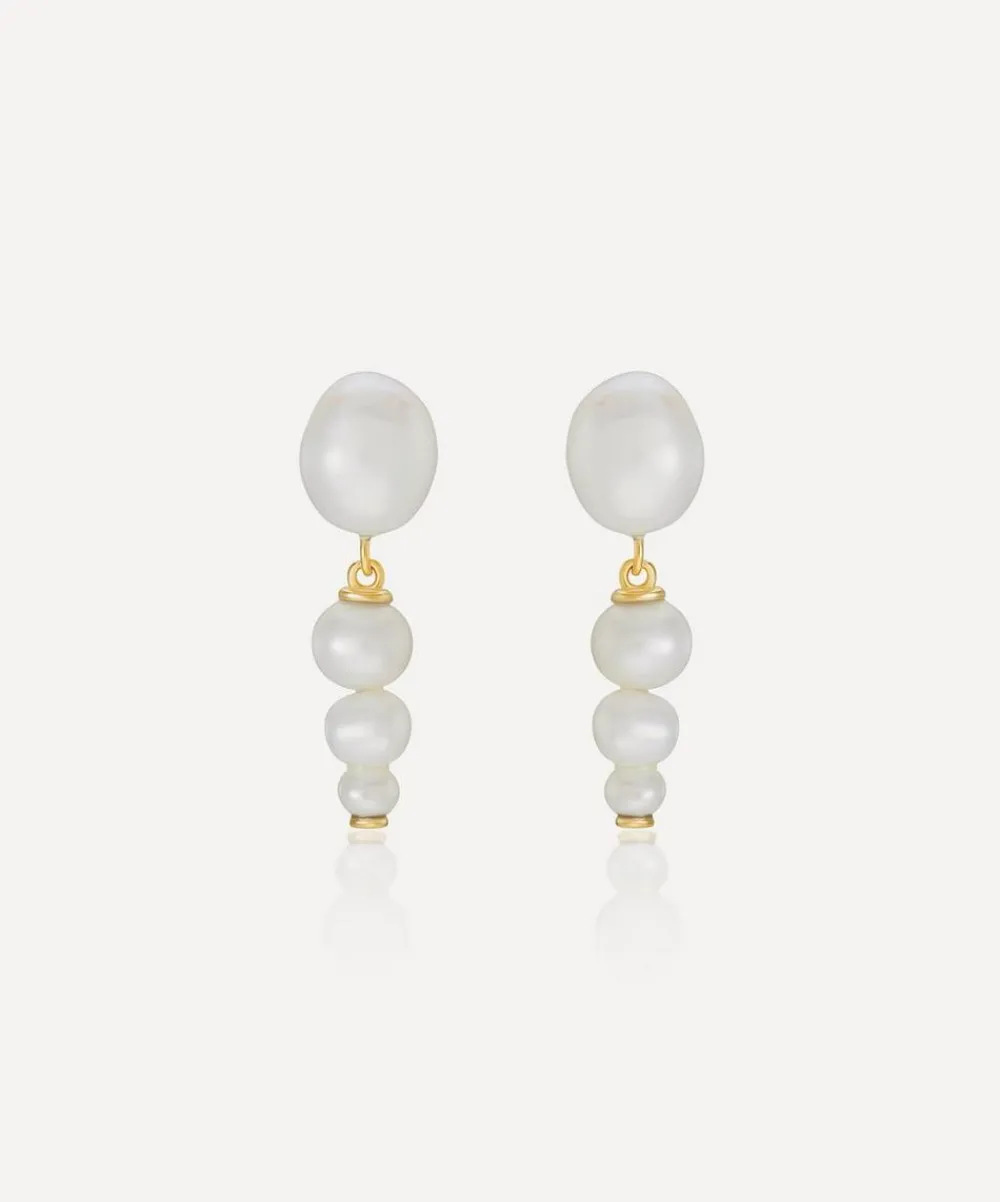 Laura Vann Earrings^18ct Gold-Plated Vermeil Silver Nicola Freshwater Pearl Drop Earrings