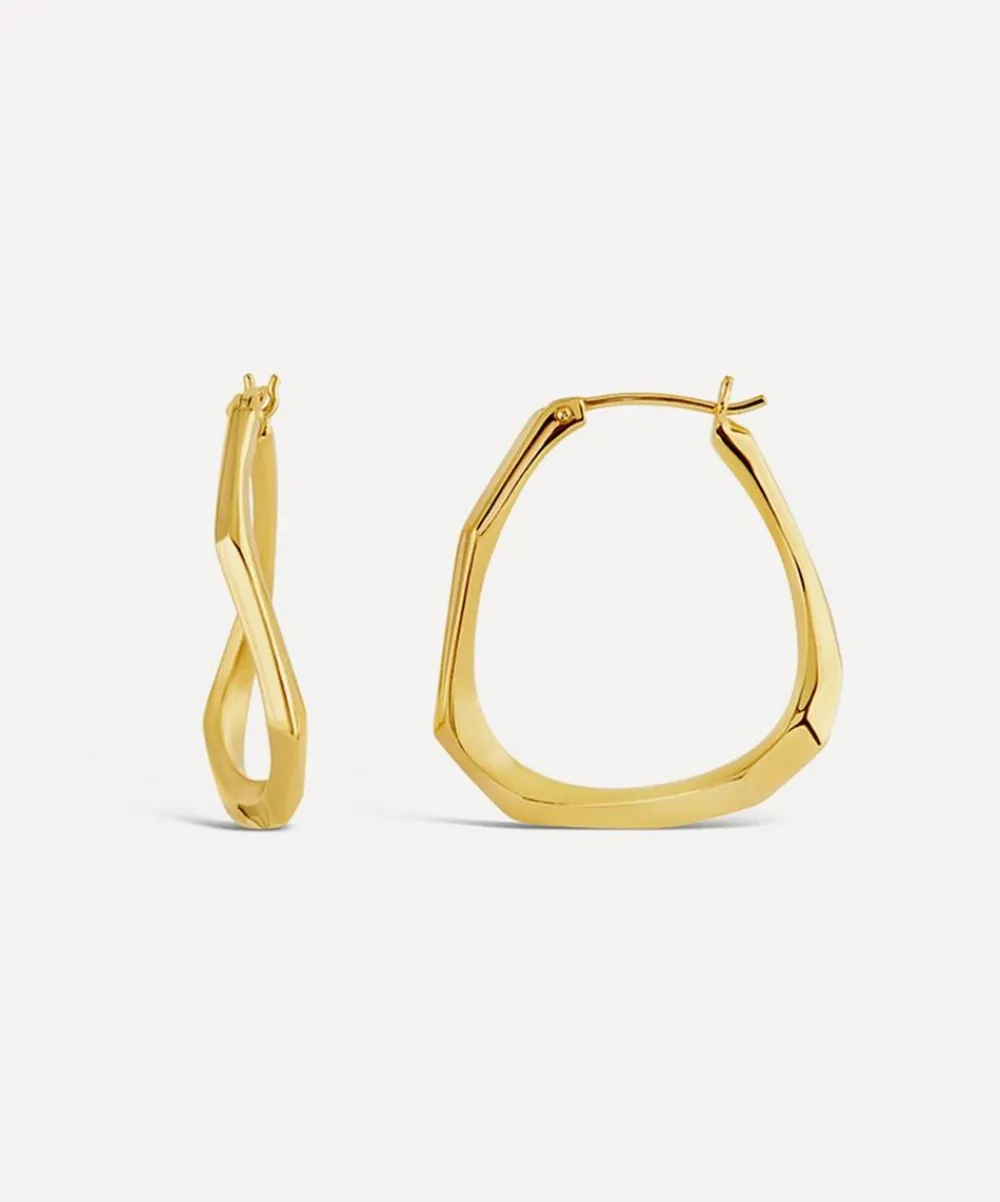 Dinny Hall Earrings^22ct Gold-Plated Vermeil Silver Thalassa Medium Faceted Hoop Earrings