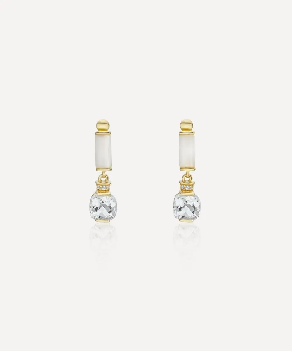 Laura Vann Earrings^18ct Gold-Plated Vermeil Silver Column Cushion Drop Earrings