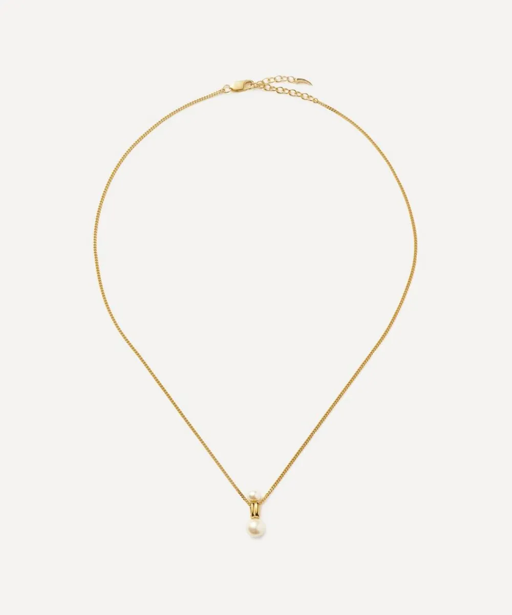 Missoma Necklaces^18ct Gold-Plated Vermeil Silver Pearl Ridge Pendant Chain Necklace