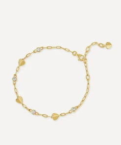 Dinny Hall Bracelets^22ct Gold-Plated Vermeil Silver Folded Heart and Gemstone Bracelet