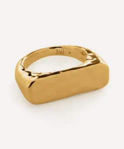 Monica Vinader Rings^18ct Gold-Plated Vermeil Silver Havana Signet Ring