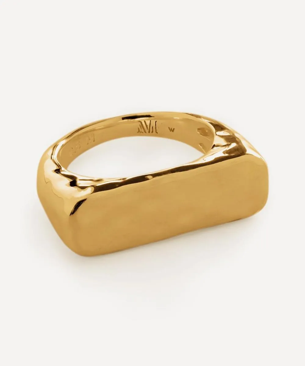 Monica Vinader Rings^18ct Gold-Plated Vermeil Silver Havana Signet Ring