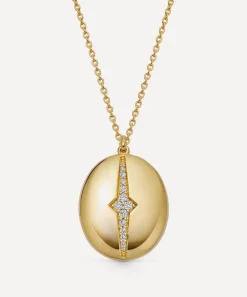 Astley Clarke Necklaces^18ct Gold-Plated Vermeil Silver Luna Oval Locket Necklace