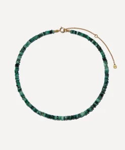 Bon Bon Jewellery Club Necklaces^14ct Gold-Plated Vermeil Silver Emerald Bead Necklace