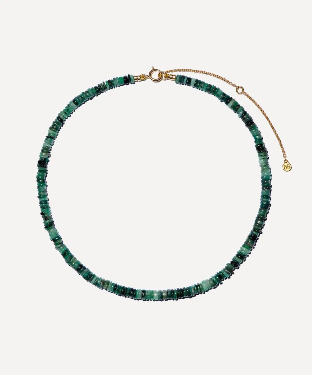 Bon Bon Jewellery Club Necklaces^14ct Gold-Plated Vermeil Silver Emerald Bead Necklace