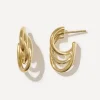Otiumberg Earrings^14ct Gold-Plated Vermeil Silver Gathered Sonder Hoop Earrings