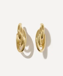 Otiumberg Earrings^14ct Gold-Plated Vermeil Silver Gathered Sonder Hoop Earrings