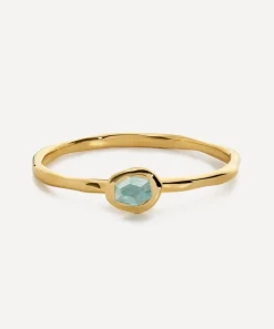 Monica Vinader Rings^18ct Gold-Plated Vermeil Silver Odyssey Gemstone Stacking Ring