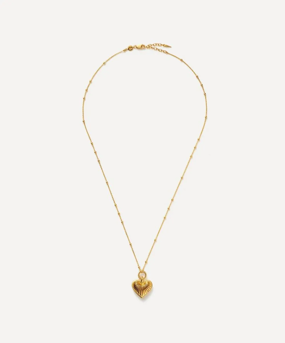 Missoma Necklaces^18ct Gold-Plated Vermeil Silver Ridge Heart Pendant Necklace