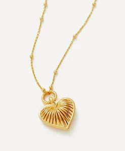 Missoma Necklaces^18ct Gold-Plated Vermeil Silver Ridge Heart Pendant Necklace