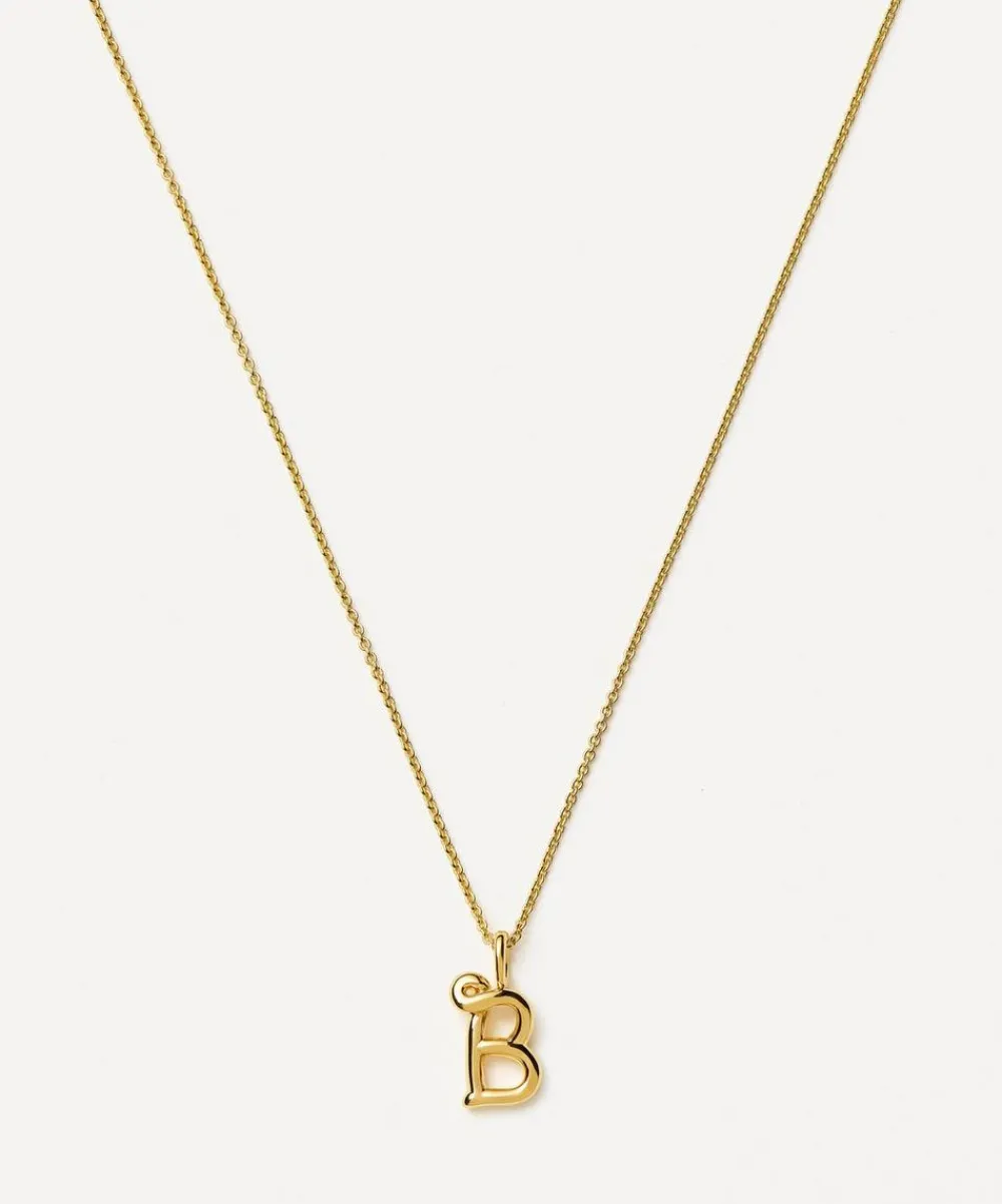 Missoma Necklaces^18ct Gold-Plated Vermeil Silver Curly Molten Mini B Initial Pendant Necklace