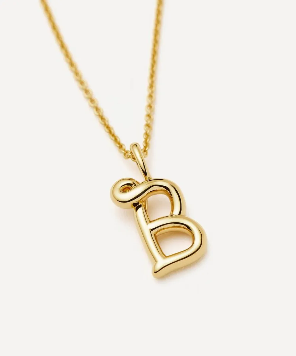 Missoma Necklaces^18ct Gold-Plated Vermeil Silver Curly Molten Mini B Initial Pendant Necklace