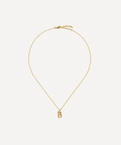 Missoma Necklaces^18ct Gold-Plated Vermeil Silver Curly Molten Mini B Initial Pendant Necklace