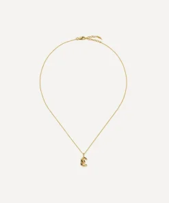 Missoma Necklaces^18ct Gold-Plated Vermeil Silver Curly Molten Mini E Initial Pendant Necklace