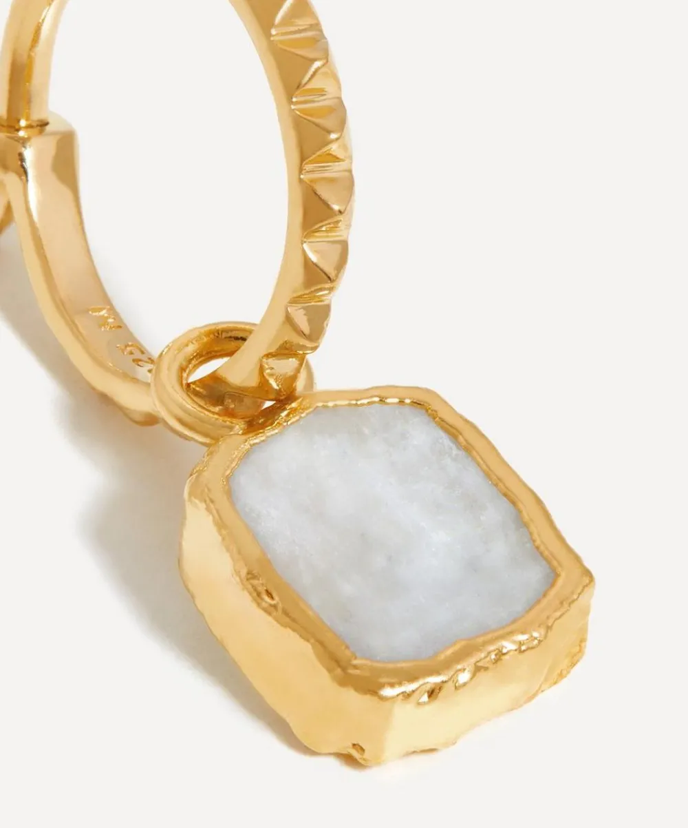 Missoma Earrings^18ct Gold-Plated Vermeil Silver Mini Pyramid Charm Drop Hoop Earrings