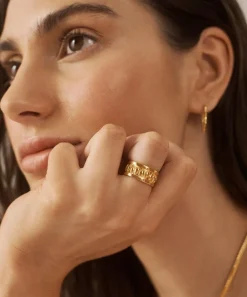 Monica Vinader Rings^18ct Gold-Plated Vermeil Silver Juno Band Ring