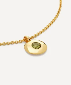 Monica Vinader Necklaces^18ct Gold-Plated Vermeil Silver Peridot Birthstone Pendant Necklace