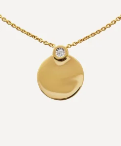 Monica Vinader Necklaces^18ct Gold-Plated Vermeil Silver Lab-Grown Diamond Engravable Pendant Necklace
