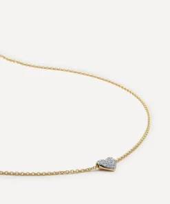 Monica Vinader Necklaces^18ct Gold-Plated Vermeil Silver Diamond Heart Pendant Necklace