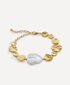 Monica Vinader Bracelets^18ct Gold-Plated Vermeil Silver Capri Keshi Pearl Disc Bracelet