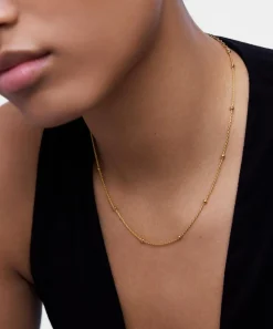 Monica Vinader Necklaces^18ct Gold-Plated Vermeil Silver Beaded Rope Chain Necklace