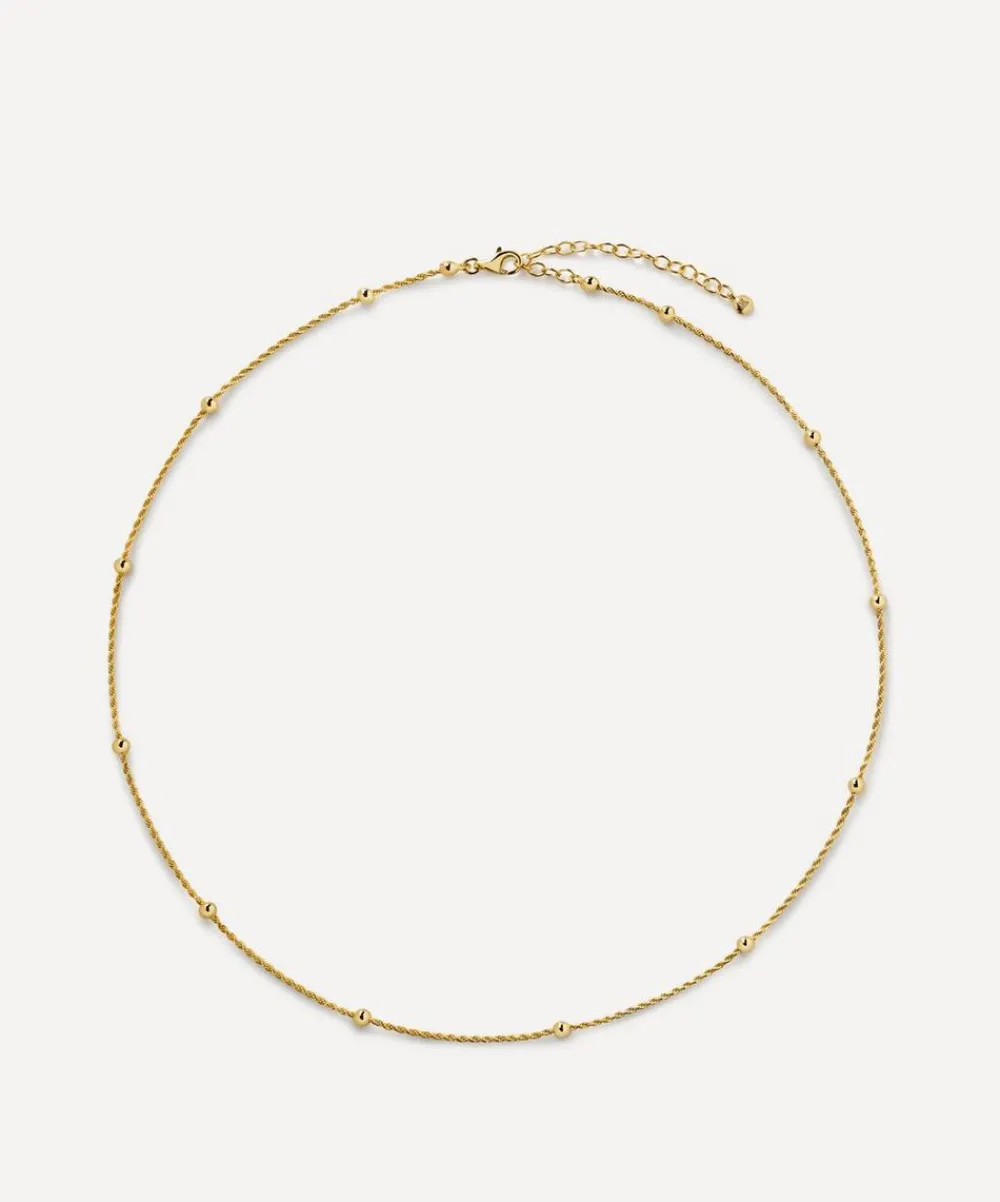 Monica Vinader Necklaces^18ct Gold-Plated Vermeil Silver Beaded Rope Chain Necklace