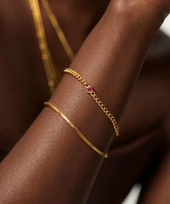 Missoma Bracelets^18ct Gold-Plated Vermeil Silver July Birthstone Chain Bracelet