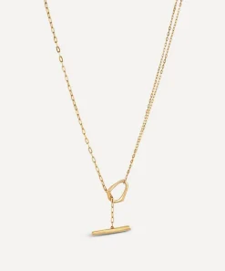 Dinny Hall Necklaces^22ct Gold-Plated Vermeil Silver Thalassa Faceted Medium T-Bar Lariat Pendant Necklace