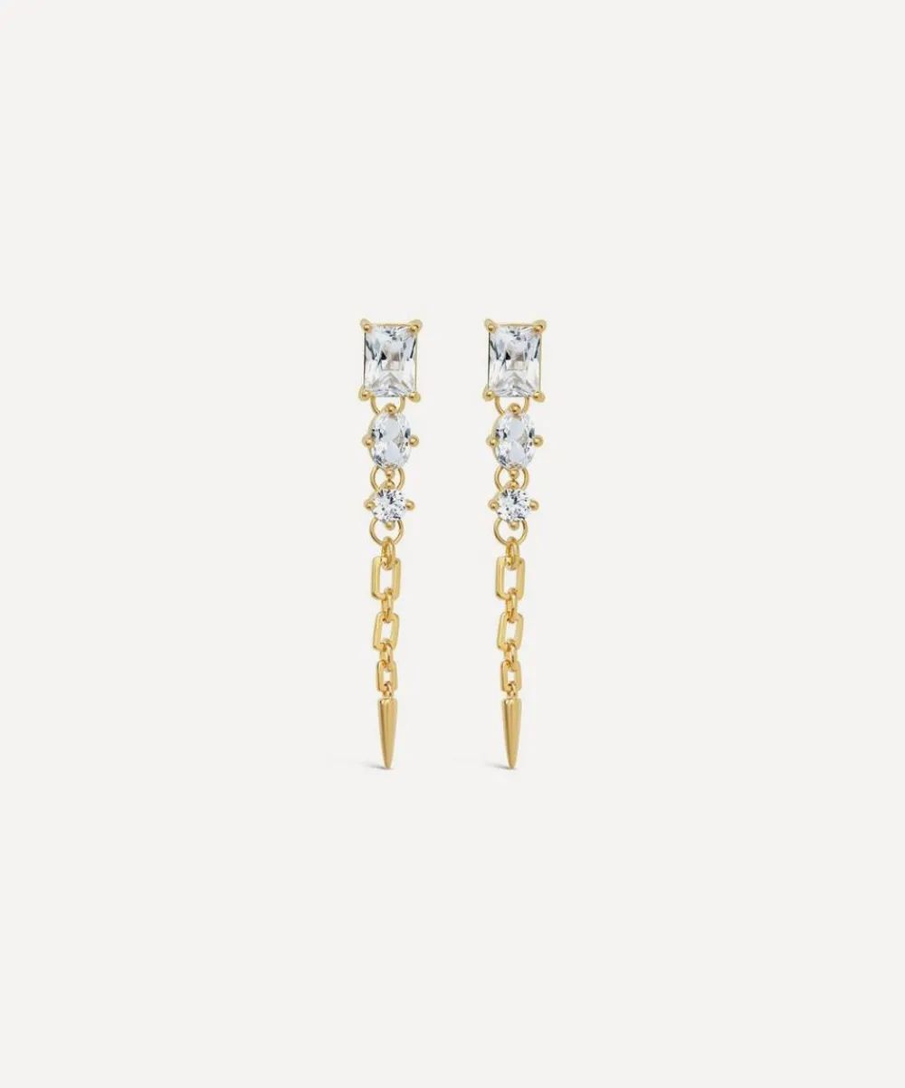 Dinny Hall Earrings^22ct Gold-Plated Vermeil Silver Gem-Set Column Drop Earrings