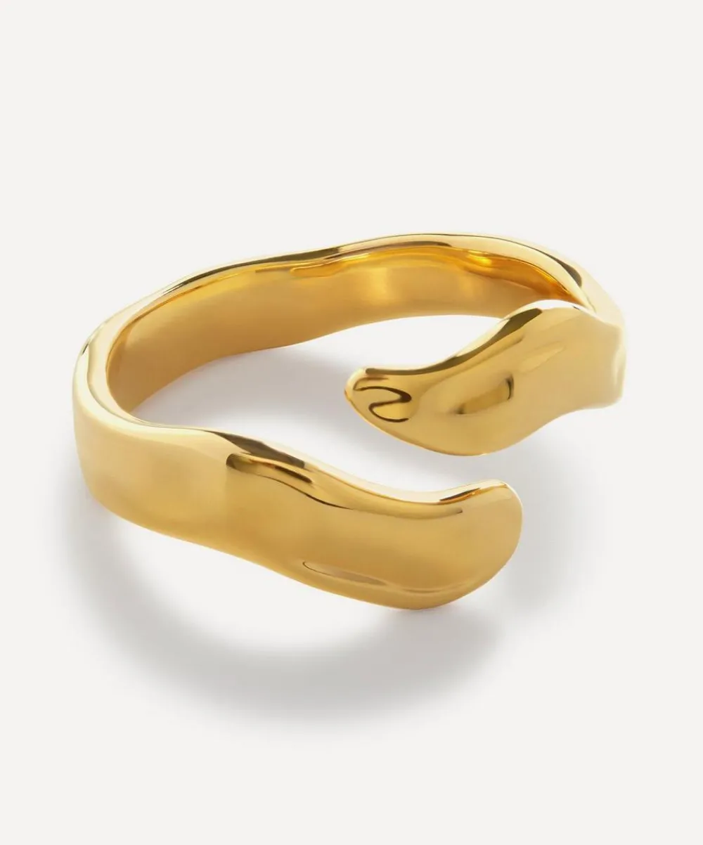 Monica Vinader Rings^18ct Gold-Plated Vermeil Silver Wave Wrap Ring