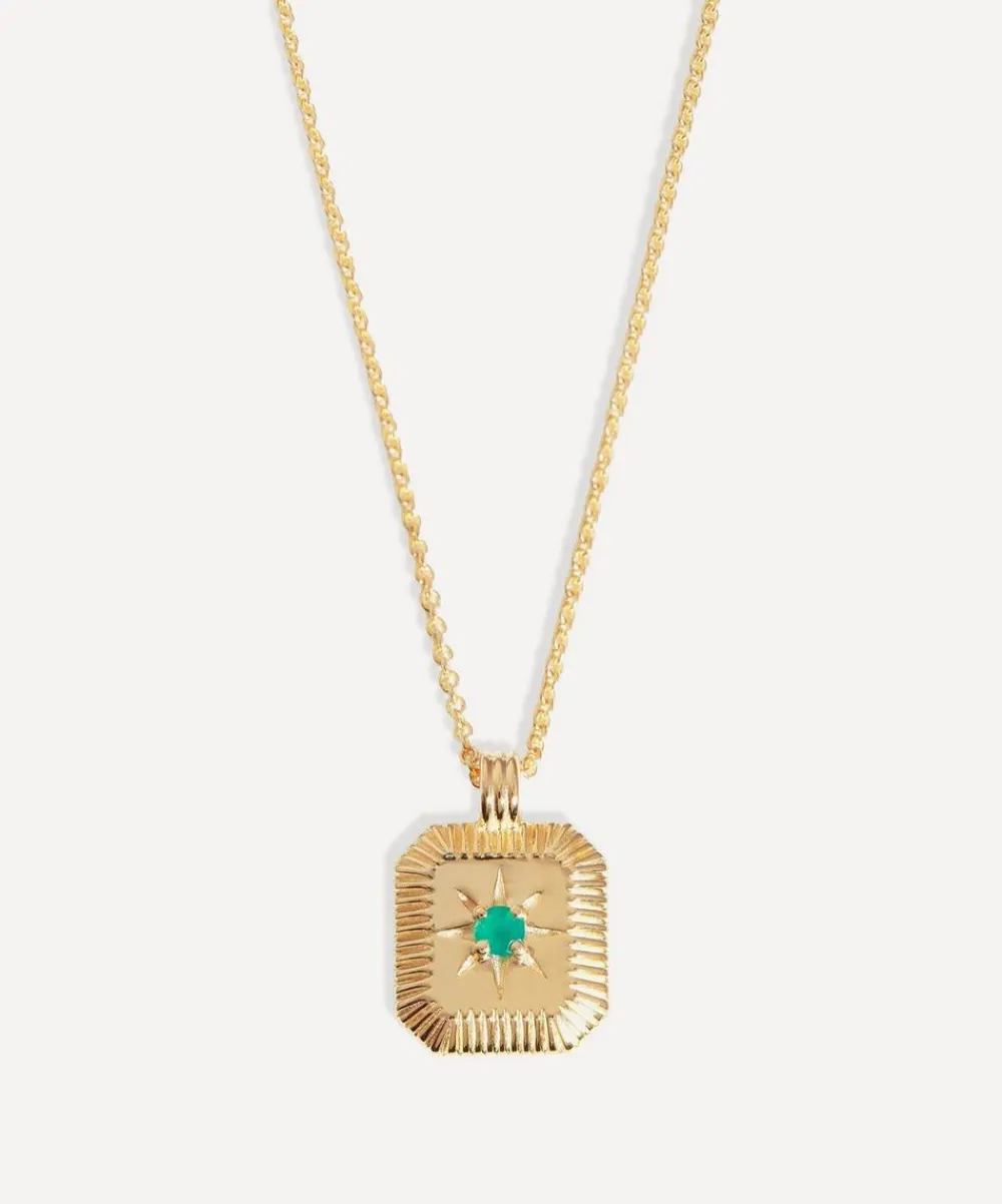 Missoma Necklaces^18ct Gold-Plated Vermeil Silver Engravable May Birthstone Star Ridge Pendant Necklace