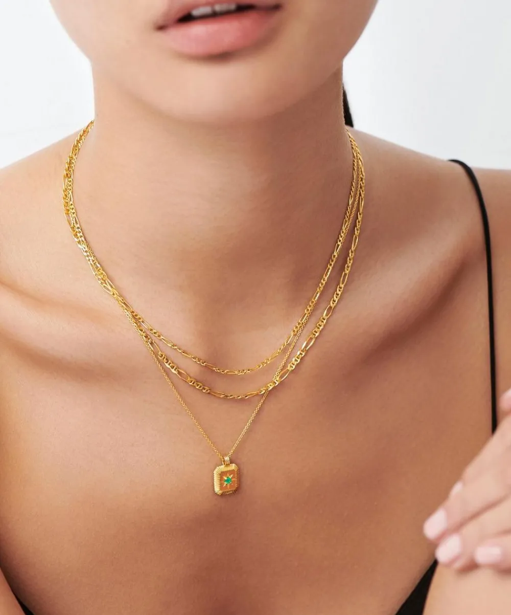 Missoma Necklaces^18ct Gold-Plated Vermeil Silver Engravable May Birthstone Star Ridge Pendant Necklace