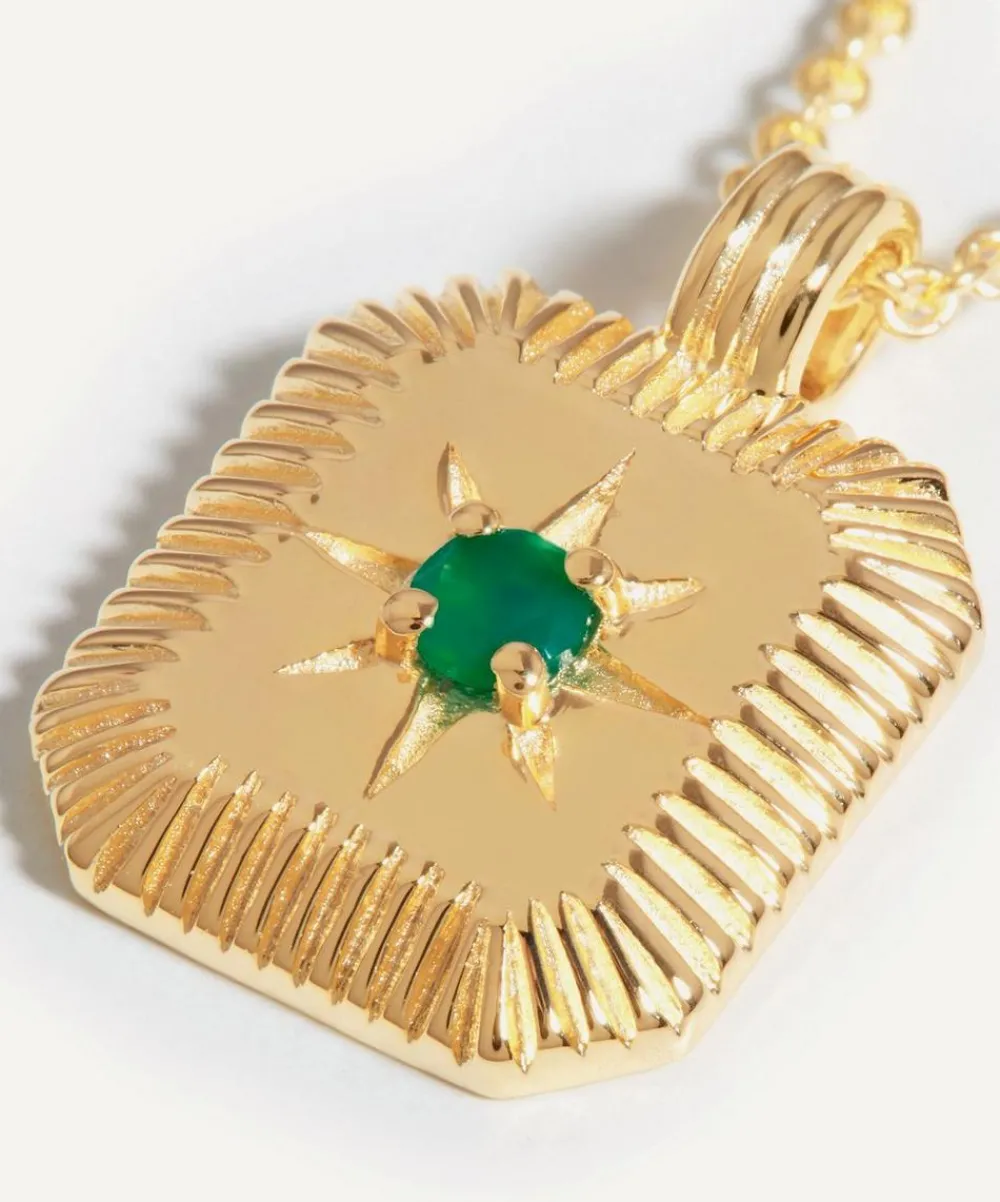 Missoma Necklaces^18ct Gold-Plated Vermeil Silver Engravable May Birthstone Star Ridge Pendant Necklace