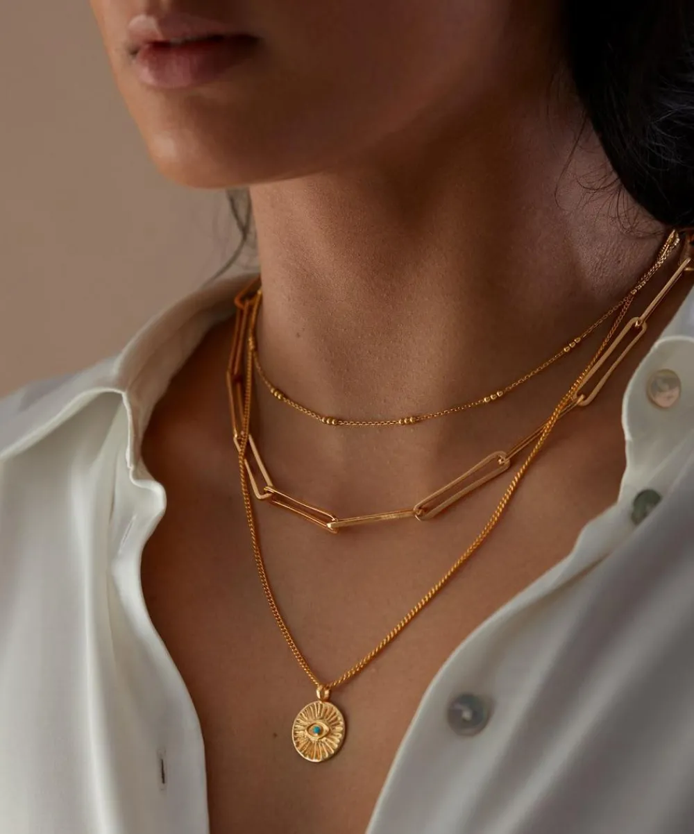 Monica Vinader Charms & Pendants^18ct Gold-Plated Vermeil Silver Talisman Evil Eye Pendant Charm