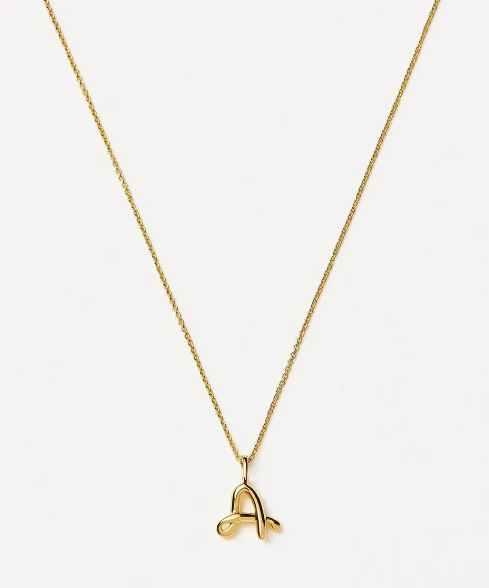 Missoma Necklaces^18ct Gold-Plated Vermeil Silver Curly Molten Mini A Initial Pendant Necklace