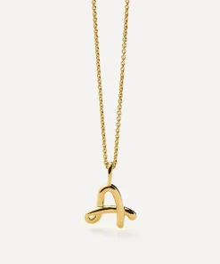 Missoma Necklaces^18ct Gold-Plated Vermeil Silver Curly Molten Mini A Initial Pendant Necklace
