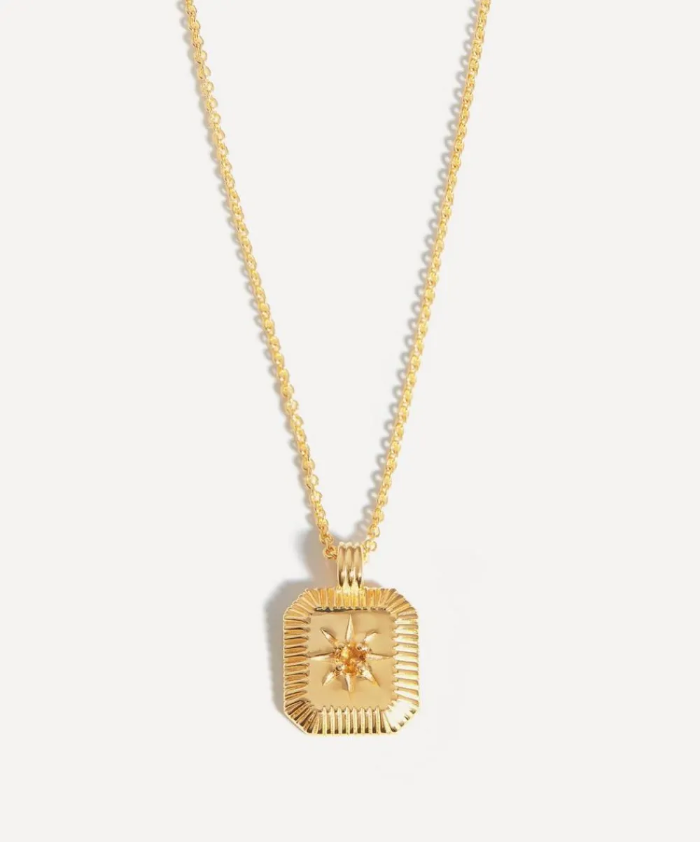 Missoma Necklaces^18ct Gold-Plated Vermeil Silver Engravable November Birthstone Star Ridge Pendant Necklace