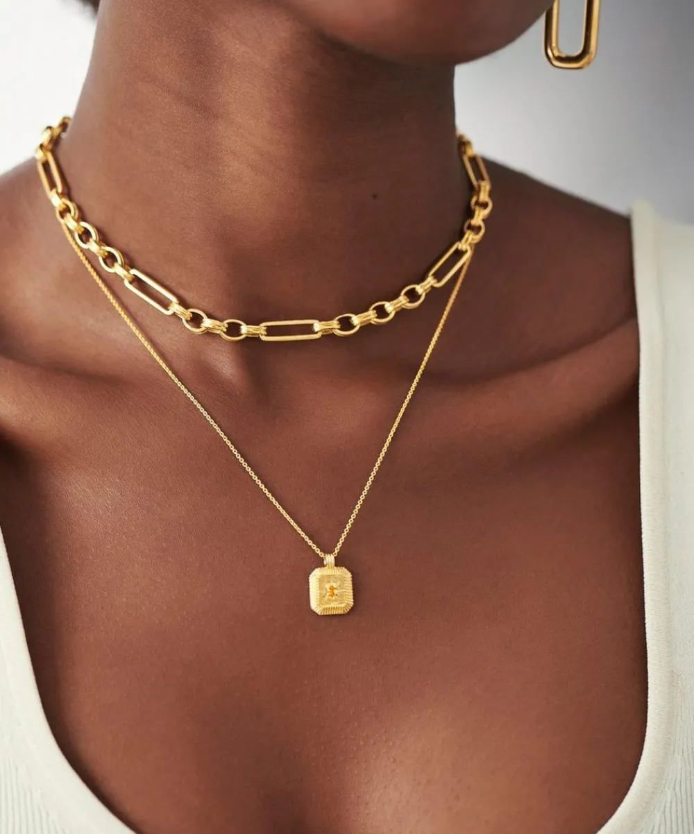Missoma Necklaces^18ct Gold-Plated Vermeil Silver Engravable November Birthstone Star Ridge Pendant Necklace