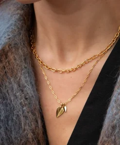 Dinny Hall Charms & Pendants^22ct Gold-Plated Vermeil Silver Folded Heart Duo Pendant Necklace