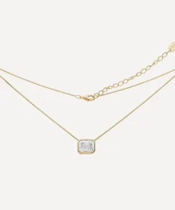 SHASHI Necklaces^14ct Gold-Plated Vermeil Silver Emerald Baguette Pendant Necklace