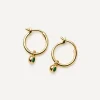 Missoma Earrings^18ct Gold-Plated Vermeil Silver Tennis Charm Mini Drop Hoop Earrings