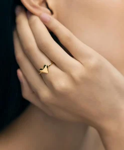 Monica Vinader Rings^18ct Gold-Plated Vermeil Silver Heart Stacking Ring