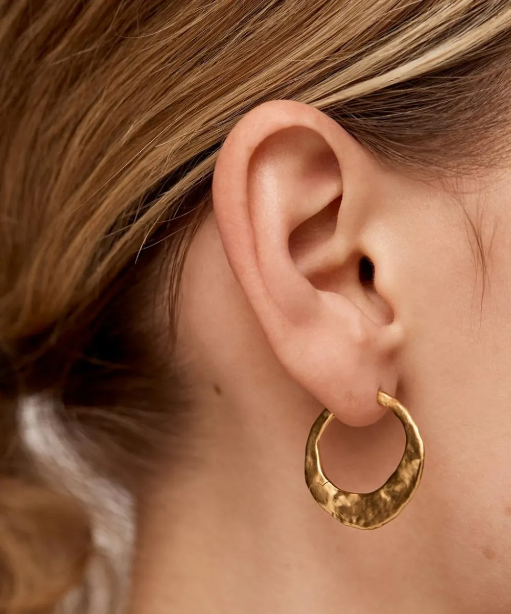 Monica Vinader Earrings^18ct Gold-Plated Vermeil Silver Capri Medium Hoop Earrings