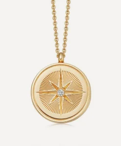 Astley Clarke Necklaces^18ct Gold-Plated Vermeil Silver Celestial Compass Locket Necklace
