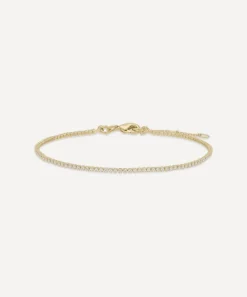 SHASHI Bracelets^14ct Gold-Plated Vermeil Silver Micro Teeny Tiny Tennis Bracelet