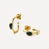 Missoma Earrings^18ct Gold-Plated Vermeil Silver Magma Gemstone Small Hoop Earrings