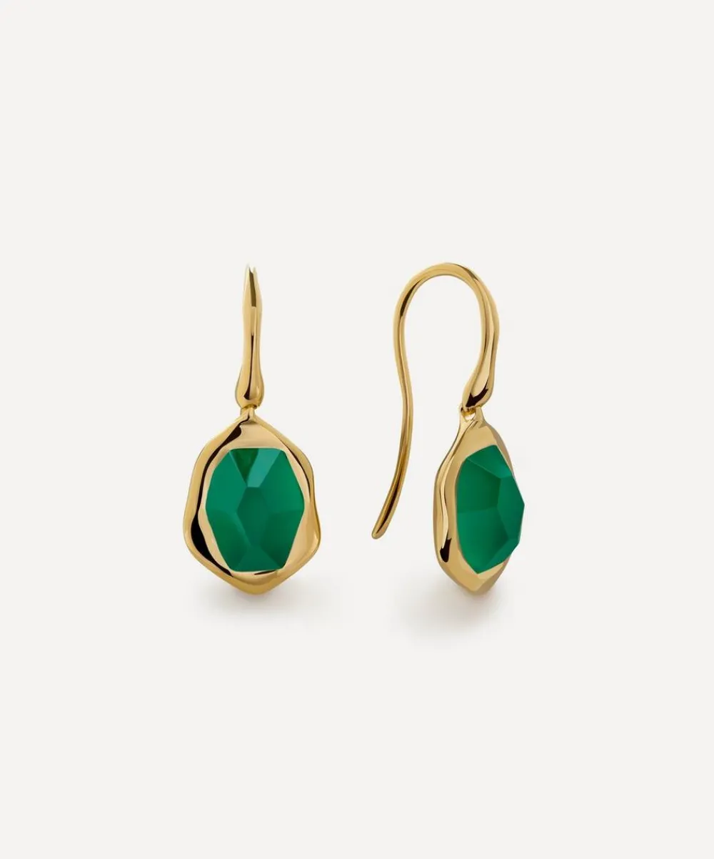 Monica Vinader Earrings^18ct Gold-Plated Vermeil Silver Odyssey Gemstone Wire Drop Earrings