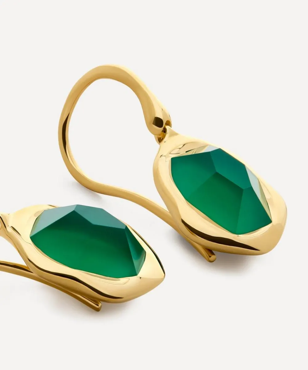 Monica Vinader Earrings^18ct Gold-Plated Vermeil Silver Odyssey Gemstone Wire Drop Earrings