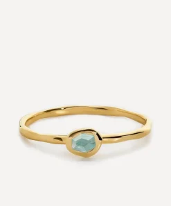 Monica Vinader Rings^18ct Gold-Plated Vermeil Silver Odyssey Gemstone Stacking Ring